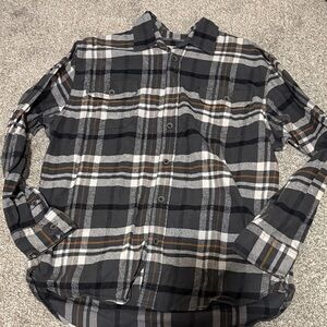 Jachs Black and Brown Plaid Casual Shirt